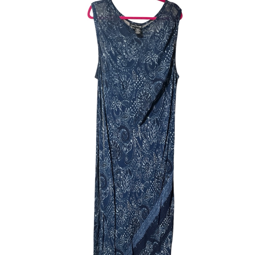 Carole Little Maxi Dress Size 22W SleevelessLinedBlue 8 Artsy  Beachy minimalist